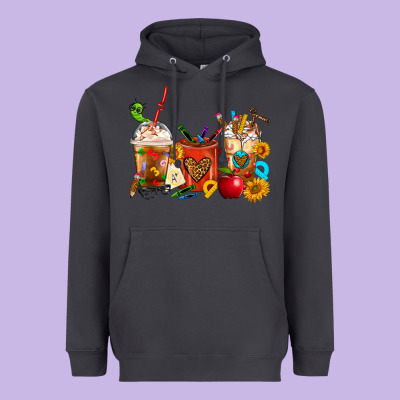 Teacher Coffee Cups Heavyweight Hoodie Designed By Fadigitalartstudio