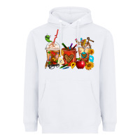 White Teacher Coffee Cups Heavyweight Hoodie - FaDigitalArtStudio