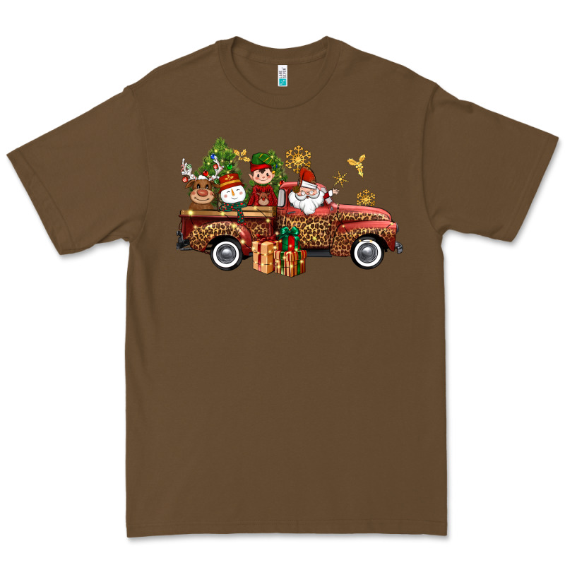 Christmas Truck Elf Santa Snowman Reindeer Premium Tee by NancyCooperArtShop | Teevron