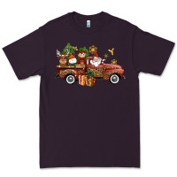 Plum Christmas Truck Elf Santa snowman reindeer Premium Tee - NancyCooperArtShop