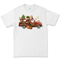White Christmas Truck Elf Santa snowman reindeer Premium Tee - NancyCooperArtShop