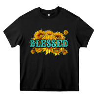Black glitter blessed with sunflowers Heavy Core Tee - AdoDesignShop