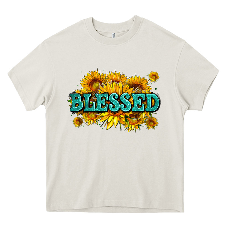 Glitter Blessed With Sunflowers Heavy Core Tee by AdoDesignShop | Teevron