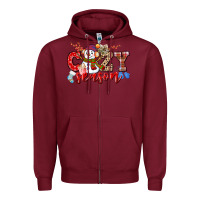 Burgundy cozy season snowman Zipper Hoodie - CowGirlArtShop
