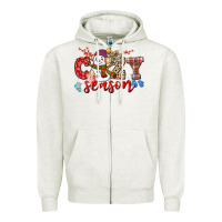 Oatmeal Heather cozy season snowman Zipper Hoodie - CowGirlArtShop