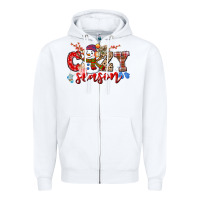 White cozy season snowman Zipper Hoodie - CowGirlArtShop