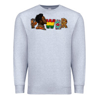 Heather Grey Power Juneteenth Premium Sweatshirt - FaDigitalArtStudio