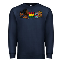 Navy Power Juneteenth Premium Sweatshirt - FaDigitalArtStudio