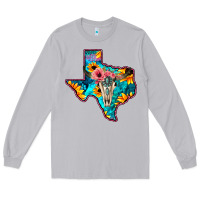 Moon Dust Western Sunflower, Rose, Gemstsone, Turquoise Bull Skull Long Sleeve Tee - Bettercallsaul