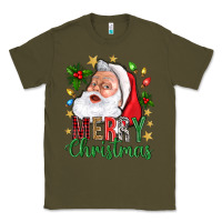 Army Green Merry Christmas With Santa Classic Tee - BundleAndBundleShop
