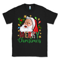 Black Merry Christmas With Santa Classic Tee - BundleAndBundleShop
