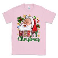 Bubblegum Pink Merry Christmas With Santa Classic Tee - BundleAndBundleShop