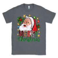 Charcoal Heather Merry Christmas With Santa Classic Tee - BundleAndBundleShop