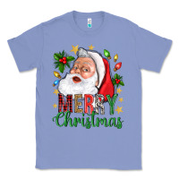 Colony Blue Merry Christmas With Santa Classic Tee - BundleAndBundleShop