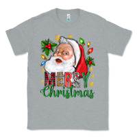 Heather Grey Merry Christmas With Santa Classic Tee - BundleAndBundleShop