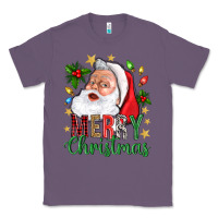 Lavender Merry Christmas With Santa Classic Tee - BundleAndBundleShop