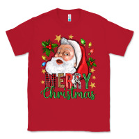 Red Merry Christmas With Santa Classic Tee - BundleAndBundleShop