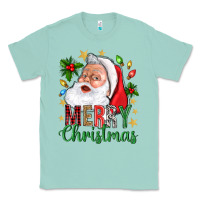 Seafoam Merry Christmas With Santa Classic Tee - BundleAndBundleShop