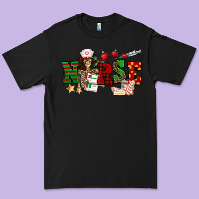 Christmas Nurse Premium Tee Designed By Nancycooperartshop