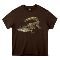 Chocolate Brown crocodile Heavy Core Tee - LillyAllenDesigns