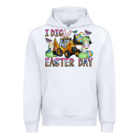 White I Dig Easter Day Urban Hoodie - CowhideDigitalArt