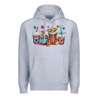 Heather Grey mexico fiesta coffee cups Premium Hoodie - OliviaCreatesArt