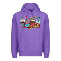 Purple mexico fiesta coffee cups Premium Hoodie - OliviaCreatesArt
