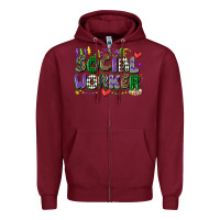 Burgundy social worker mardi gras cowgirl Zipper Hoodie - CowGirlArtShop