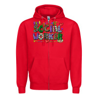 Red social worker mardi gras cowgirl Zipper Hoodie - CowGirlArtShop