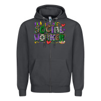Smoke social worker mardi gras cowgirl Zipper Hoodie - CowGirlArtShop