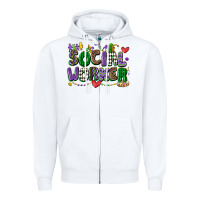 White social worker mardi gras cowgirl Zipper Hoodie - CowGirlArtShop