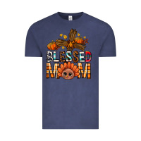 Vintage Denim Western Blessed Mom With Cross Vintage Tee - BundleAndBundleShop
