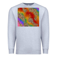 Heather Grey Pride rainbow leopard design Premium Sweatshirt - FaDigitalArtStudio