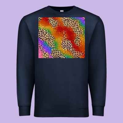 Pride Rainbow Leopard Design Premium Sweatshirt Designed By Fadigitalartstudio