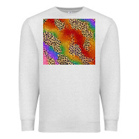 Oatmeal Heather Pride rainbow leopard design Premium Sweatshirt - FaDigitalArtStudio