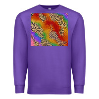 Purple Pride rainbow leopard design Premium Sweatshirt - FaDigitalArtStudio