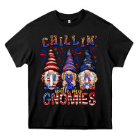 Black Chilling with my gnomies with usa Heavy Core Tee - NancyCooperArtShop