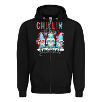Black chillin with my gnomies Zipper Hoodie - CowGirlArtShop