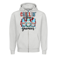 Dove Grey chillin with my gnomies Zipper Hoodie - CowGirlArtShop