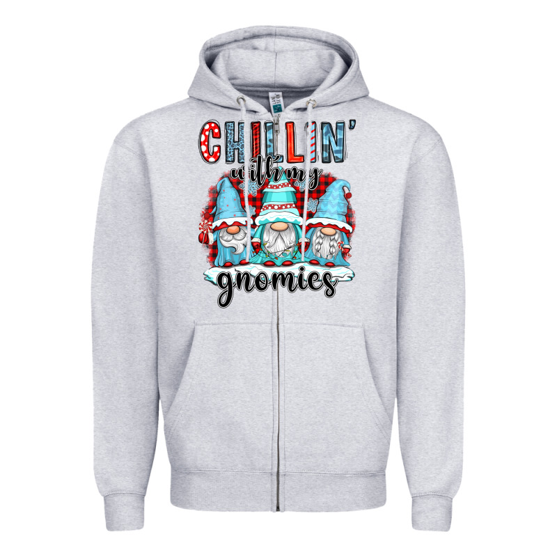 Chillin With My Gnomies Zipper Hoodie by CowGirlArtShop | Teevron