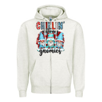 Oatmeal Heather chillin with my gnomies Zipper Hoodie - CowGirlArtShop