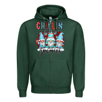 Sports Green chillin with my gnomies Zipper Hoodie - CowGirlArtShop