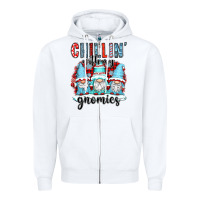 White chillin with my gnomies Zipper Hoodie - CowGirlArtShop