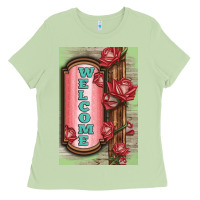 Matcha Western Red Roses Welcome Ladies Tee - LillyAllenDesigns