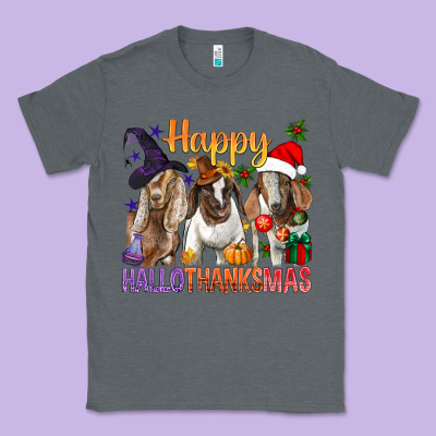Happy Hallothanksmas Goats Classic Tee Designed By Bundleandbundleshop