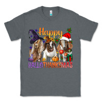 Charcoal Heather Happy Hallothanksmas Goats Classic Tee - BundleAndBundleShop