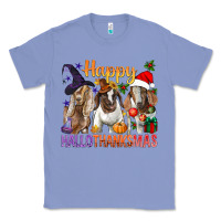 Colony Blue Happy Hallothanksmas Goats Classic Tee - BundleAndBundleShop