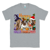 Heather Grey Happy Hallothanksmas Goats Classic Tee - BundleAndBundleShop