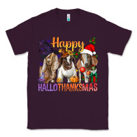 Plum Happy Hallothanksmas Goats Classic Tee - BundleAndBundleShop