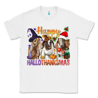White Happy Hallothanksmas Goats Classic Tee - BundleAndBundleShop